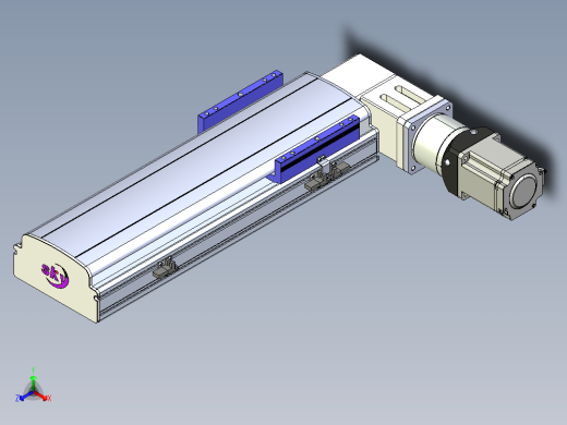 同步带滑台-半封闭B17-L100-S300-R-P75-D3-N3正等轴测缩略图