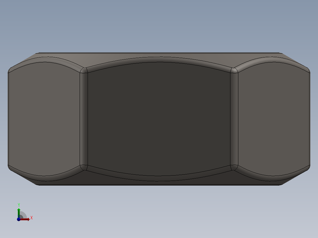 紧固件-Raw Steel Nut 0.2500前视图