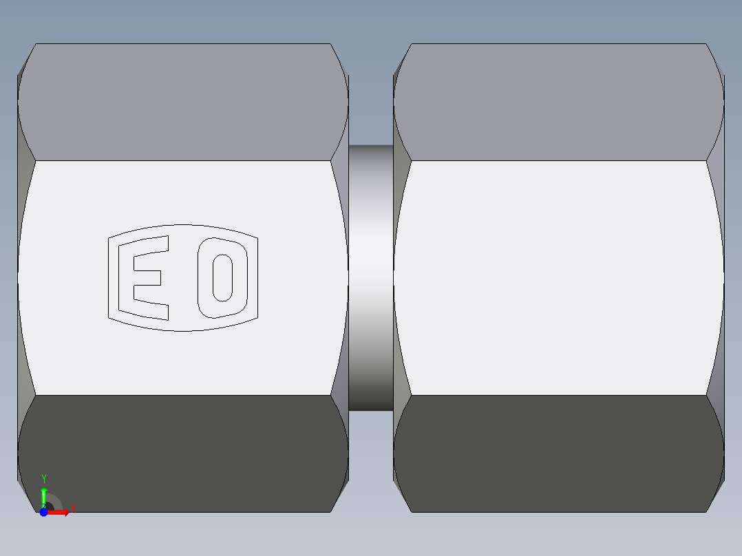 卡套式工业通用硬管接头EO_Swivel_union_GZ10LCF前视图