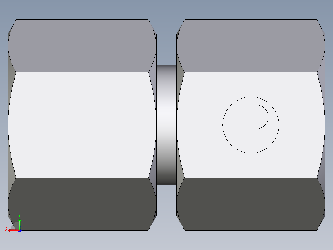 卡套式工业通用硬管接头EO_Swivel_union_GZ10LCF后视图