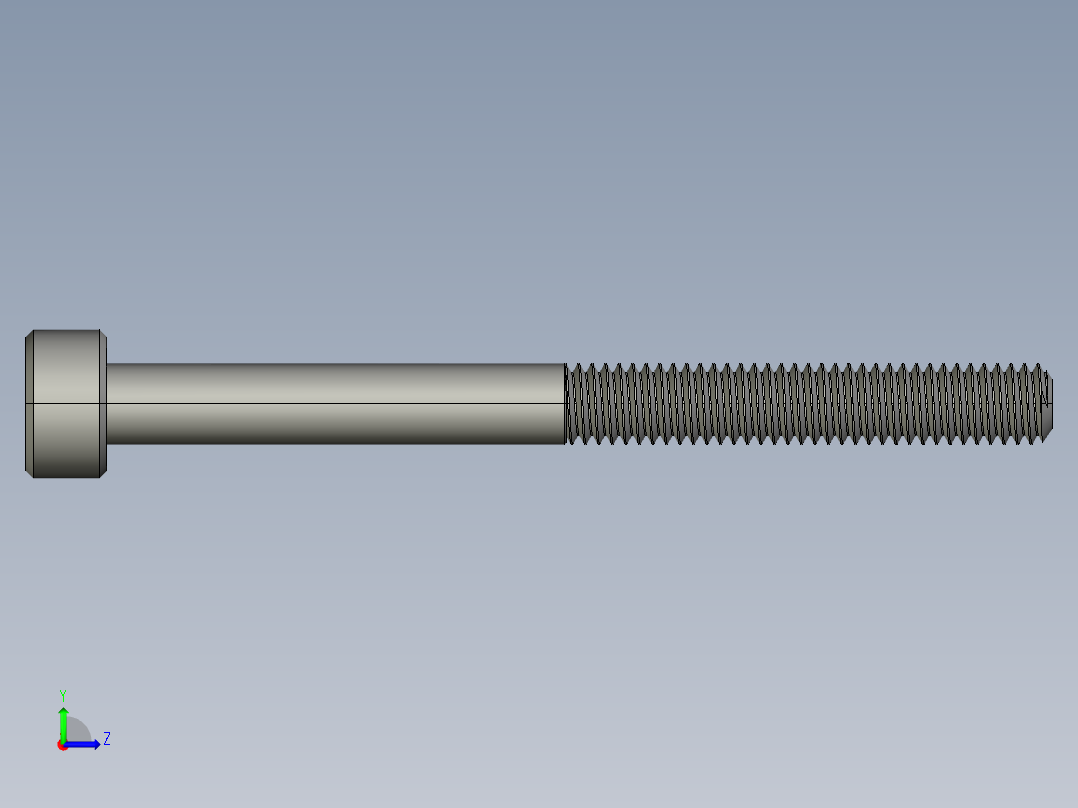 M3 x 0.5mm Thread 35mm LONG SOCKET HEAD CAP SCREW.STEP左视图