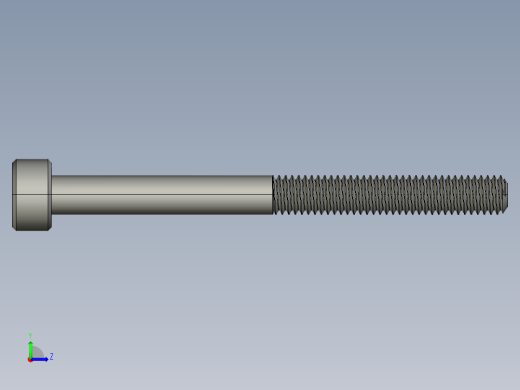 M3 x 0.5mm Thread 35mm LONG SOCKET HEAD CAP SCREW.STEP左视缩略图
