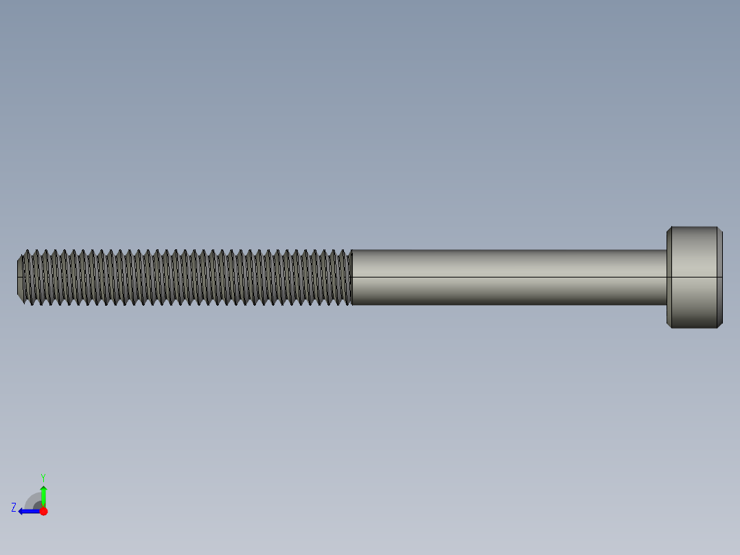 M3 x 0.5mm Thread 35mm LONG SOCKET HEAD CAP SCREW.STEP右视图