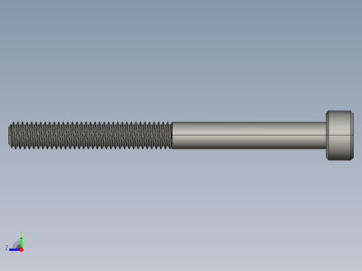 M3 x 0.5mm Thread 35mm LONG SOCKET HEAD CAP SCREW.STEP右视缩略图
