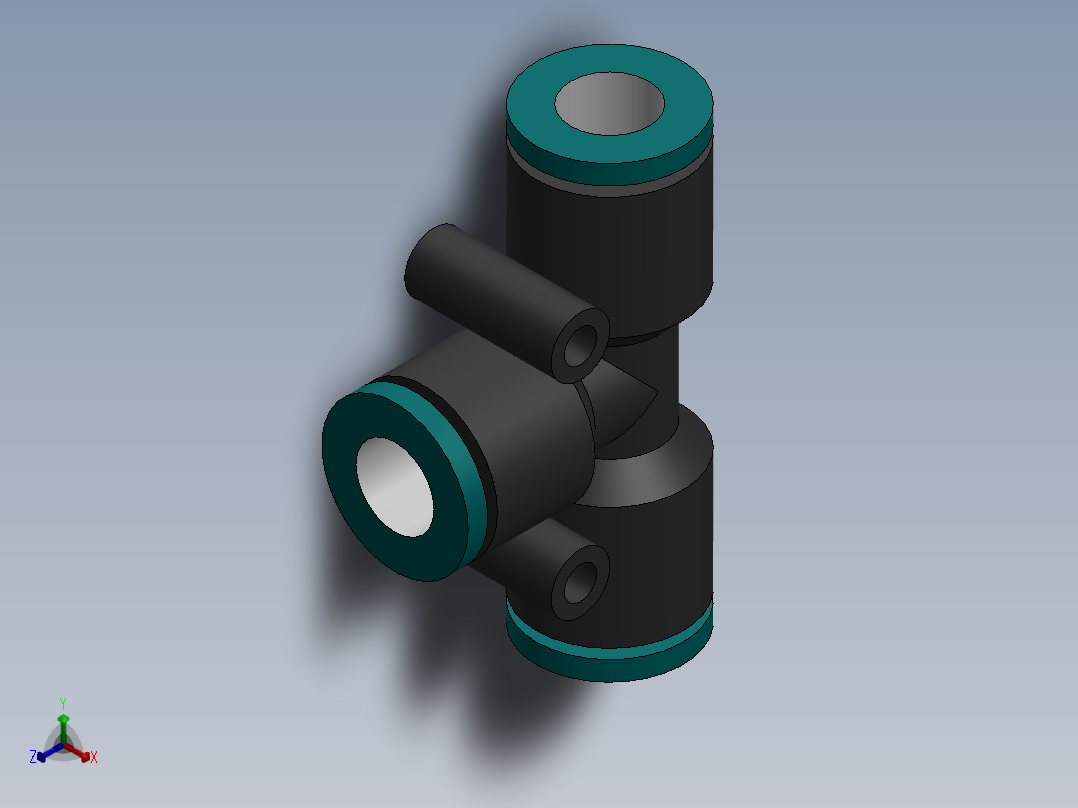 三通正等轴测图