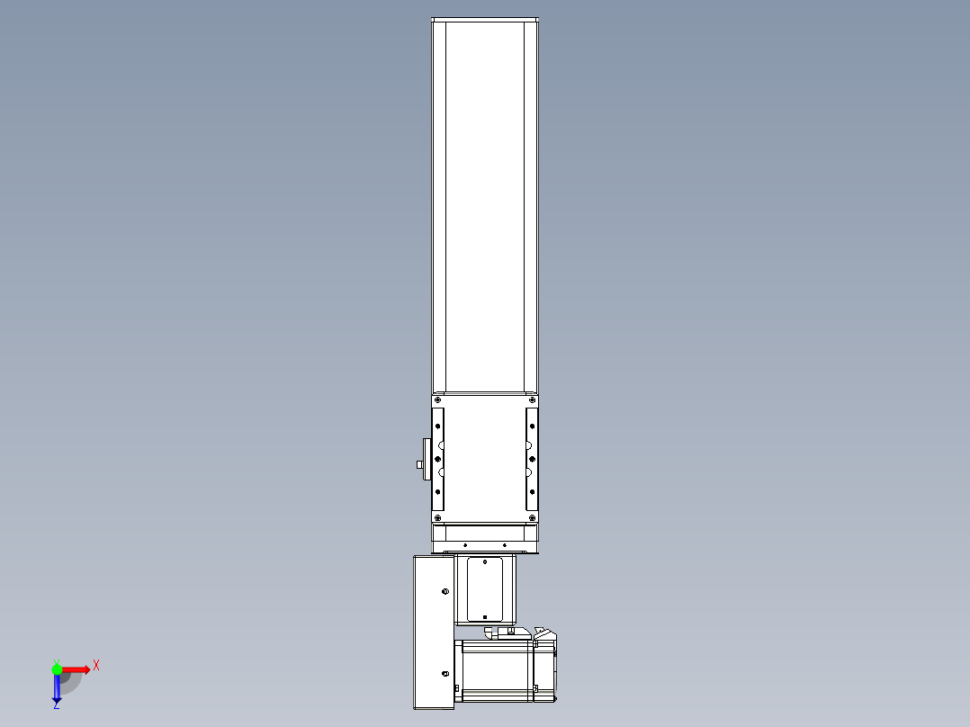 同步带全封闭直线模组TPA-HCB-105D-90-L300-ML-Y-P20-N3俯视图