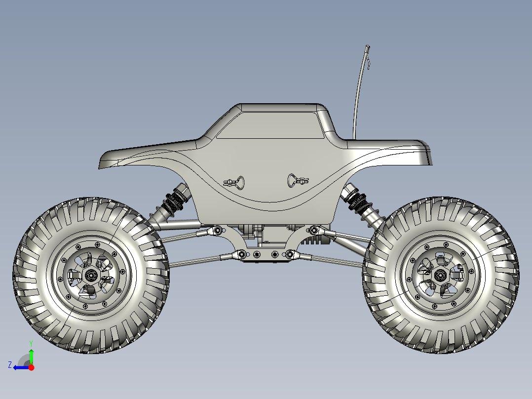 遥控履带车1.10比例尺右视图
