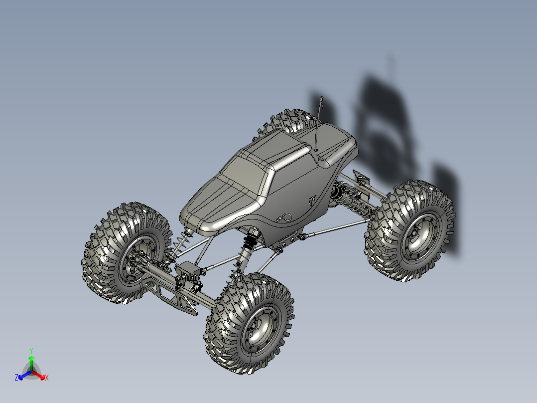遥控履带车1.10比例尺正等轴测图