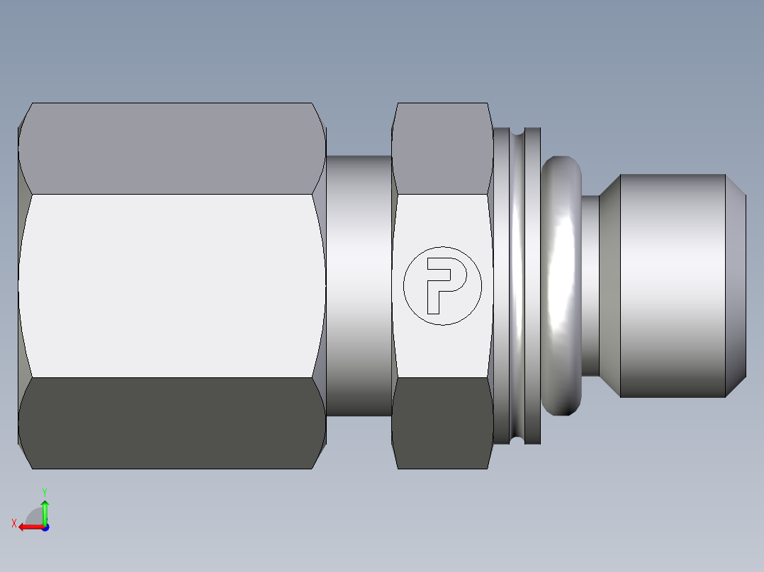 卡套式工业通用硬管接头EO_Male_Stud_connector_GEO06SMCF后视图