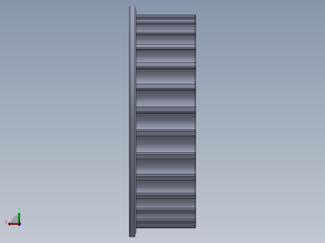 皮带轮-7--sw三维 3d模型设计图后视图