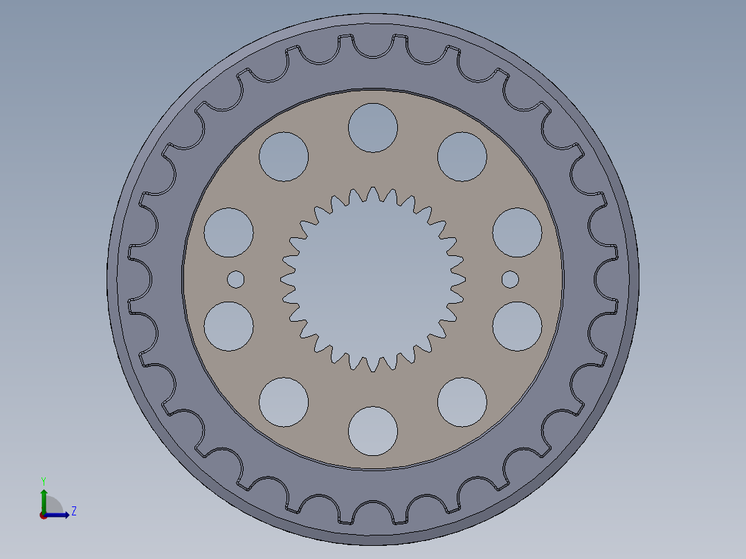 皮带轮-7--sw三维 3d模型设计图左视图