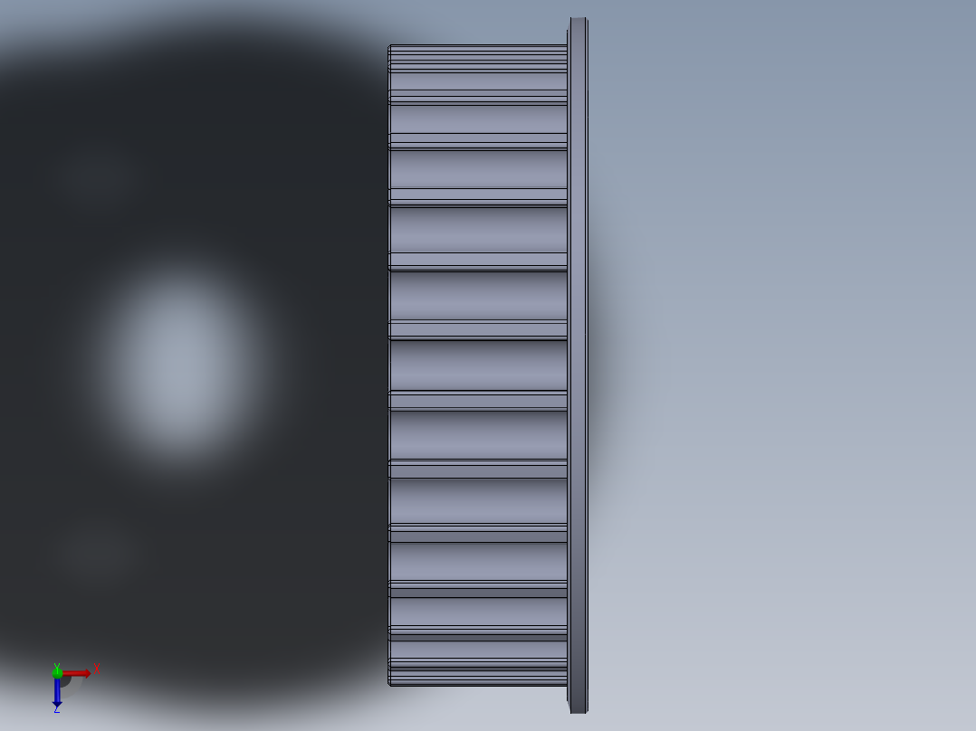 皮带轮-7--sw三维 3d模型设计图俯视图