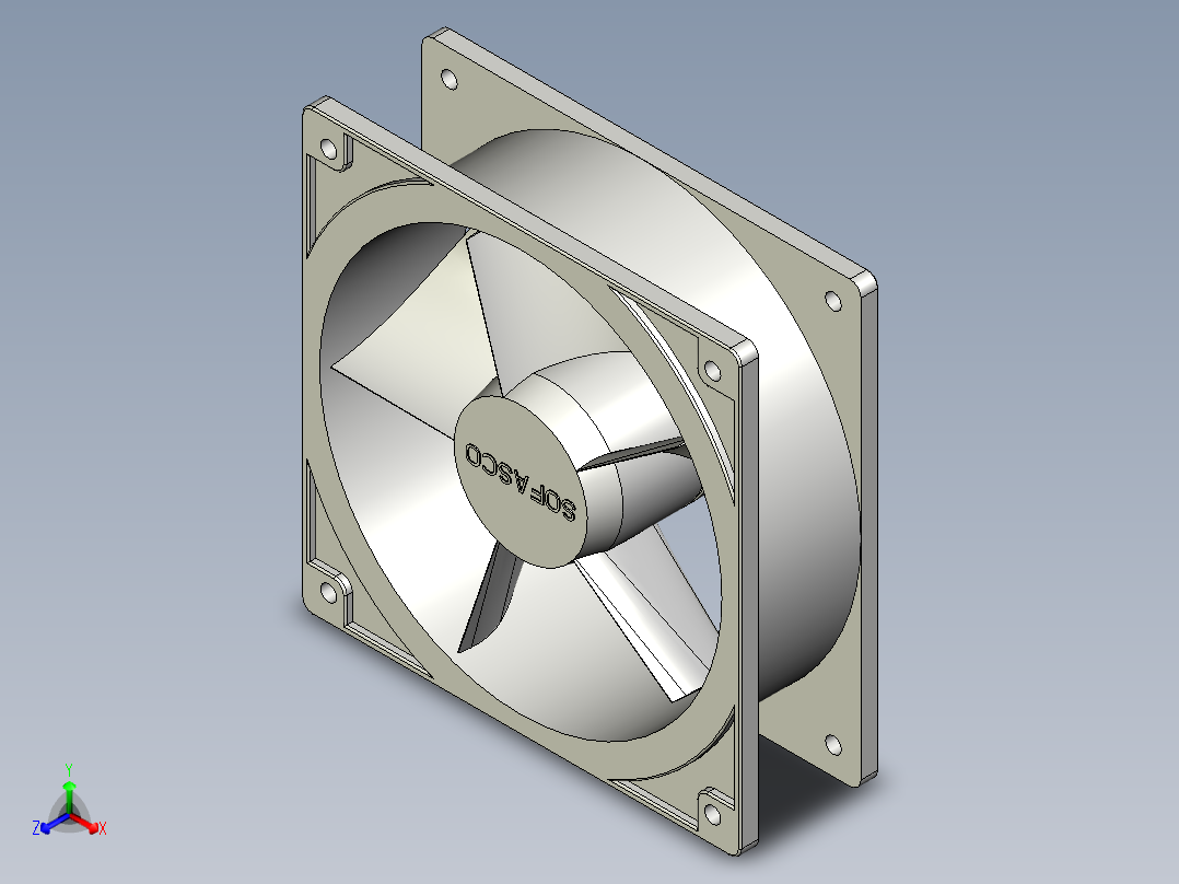 风扇a 12038-RF（120х120х38мм）正等轴测图