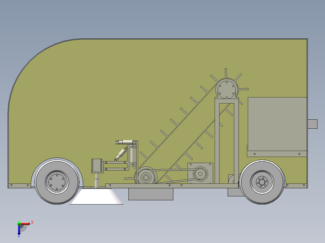 道路落叶清扫车三维SW模型==865976俯视图