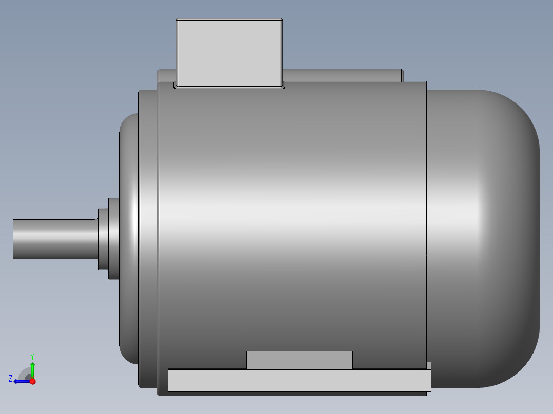 异步电机DJ_YS系列(IP44)_IMB3型_YS-90S-6右视图