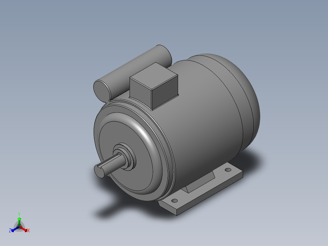 异步电机DJ_YS系列(IP44)_IMB3型_YS-90S-6正等轴测图