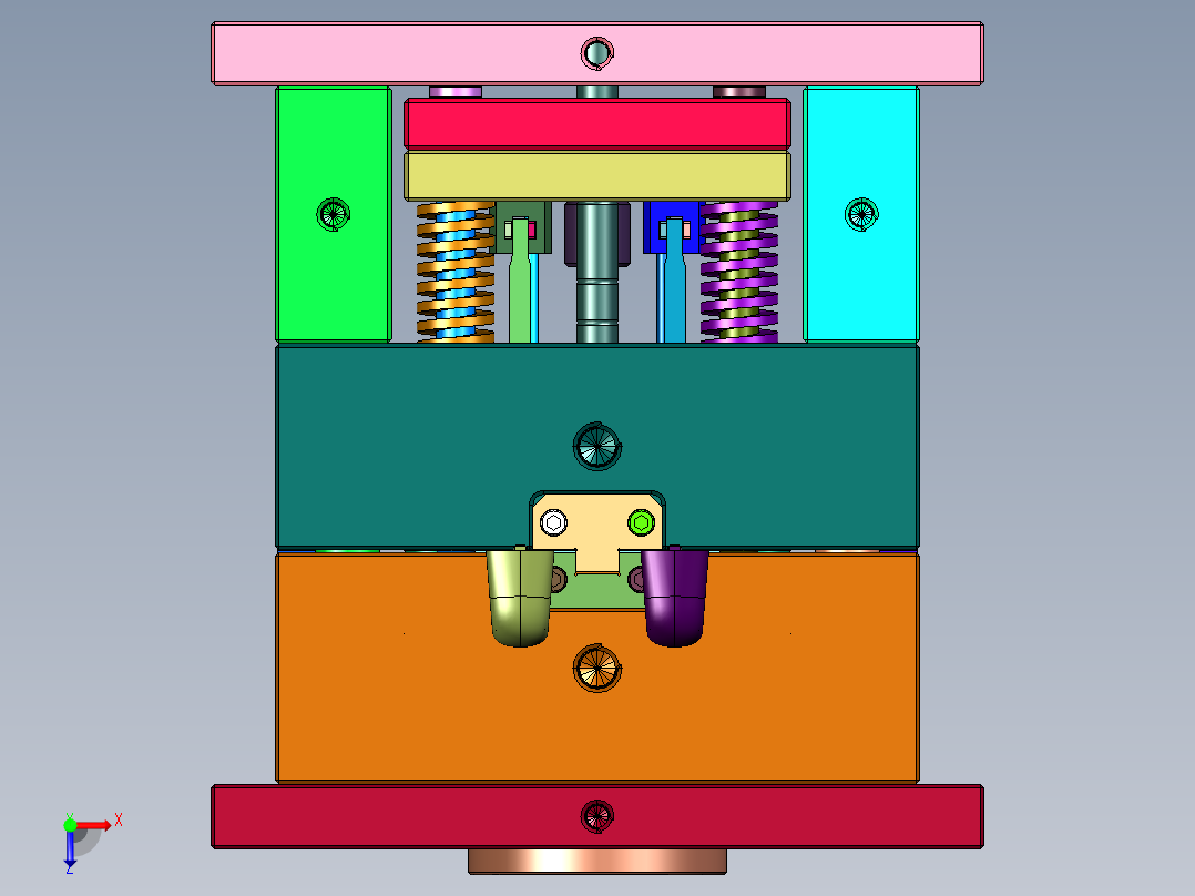 柜拉手塑料制作模具俯视图
