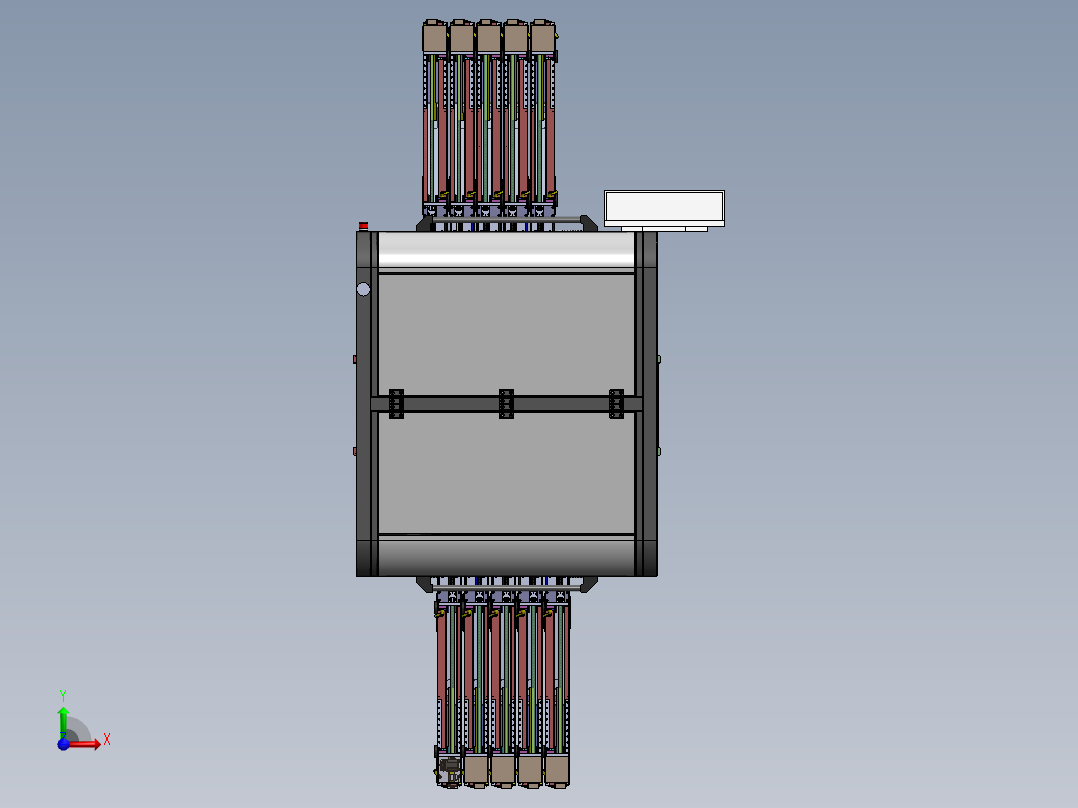 异形插件机（sw21可编辑+工程图）前视图