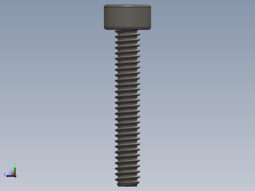 Screw_DIN_912_M1.6x10F_A2.SLDPRT公制内六角螺钉右视缩略图