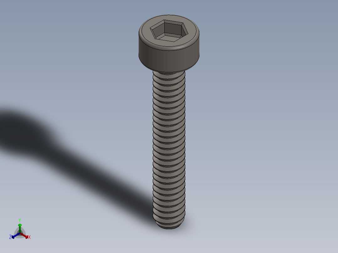 Screw_DIN_912_M1.6x10F_A2.SLDPRT公制内六角螺钉正等轴测图