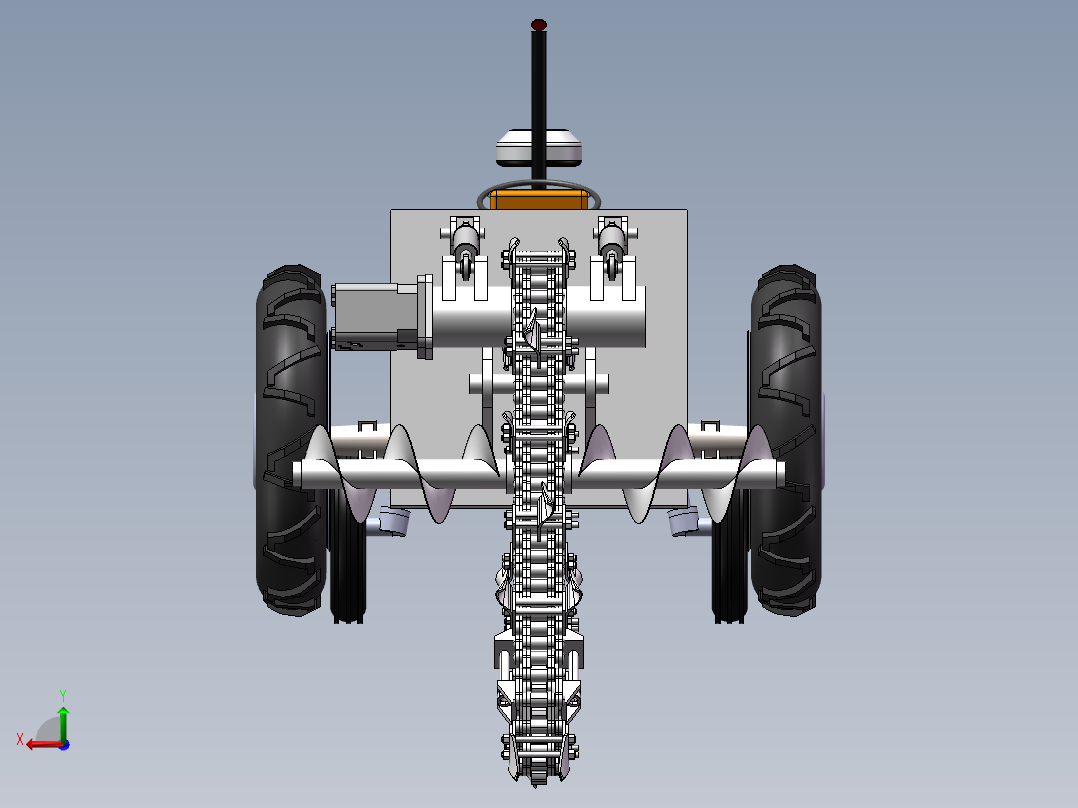 开沟机设计拖拉机驱动+说明书后视图