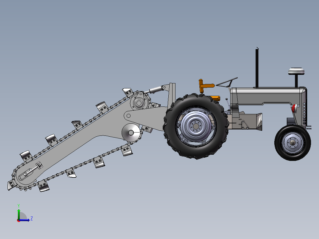开沟机设计拖拉机驱动+说明书左视图
