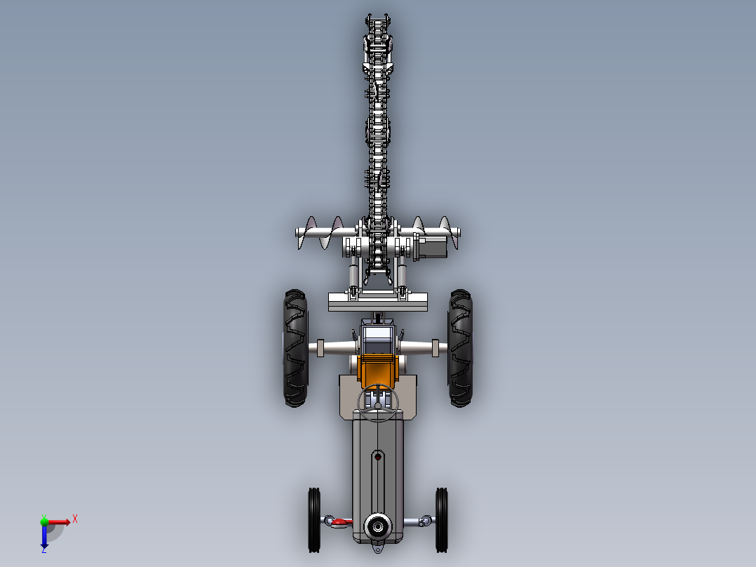 开沟机设计拖拉机驱动+说明书俯视图