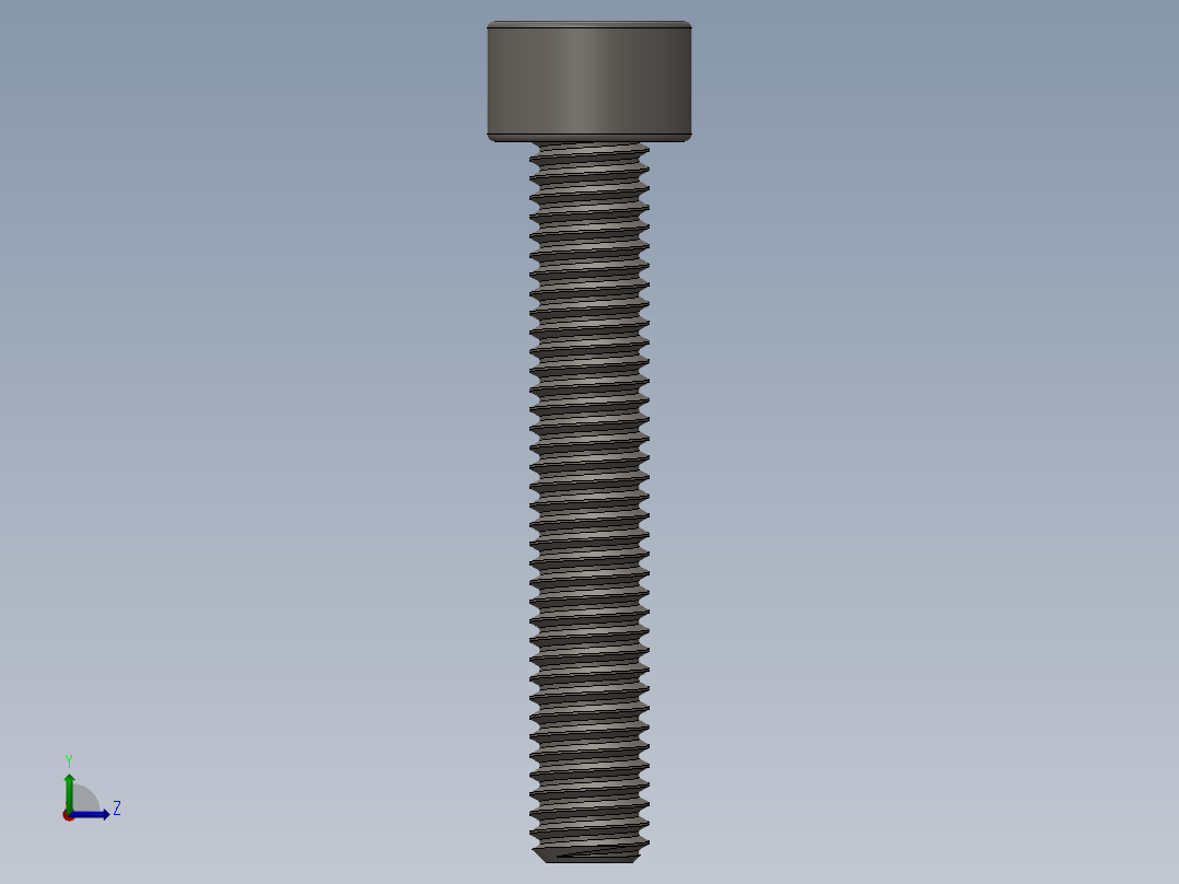 Screw_DIN_912_M5x30F_A2.SLDPRT公制内六角螺钉左视图