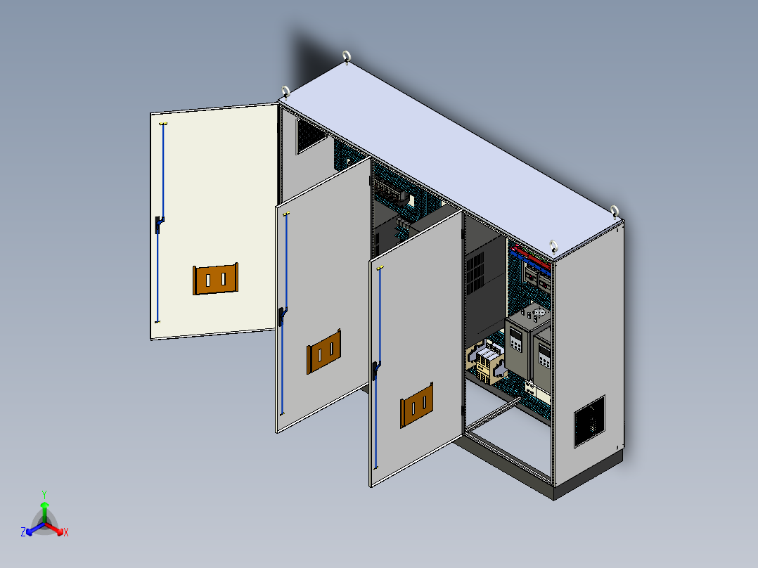 双电源变频器组装柜正等轴测图