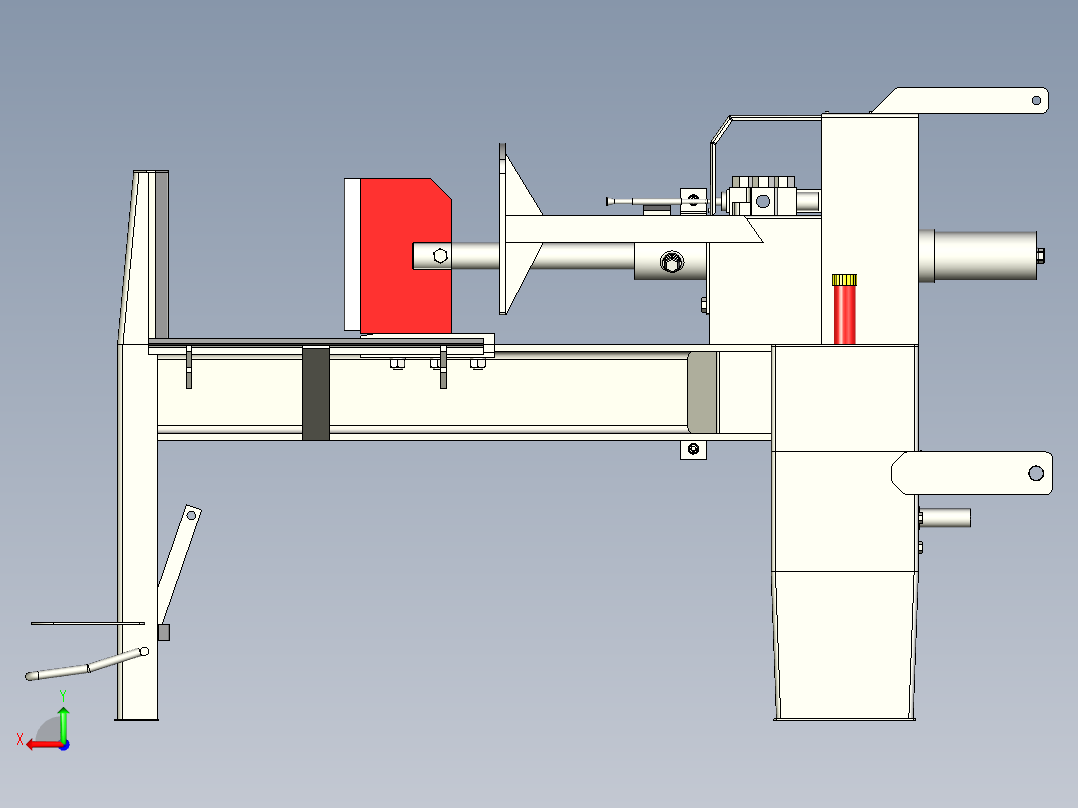 A2004545-木材劈木机 水平式后视图