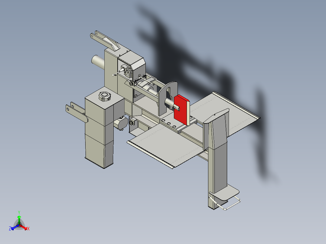 A2004545-木材劈木机 水平式正等轴测图