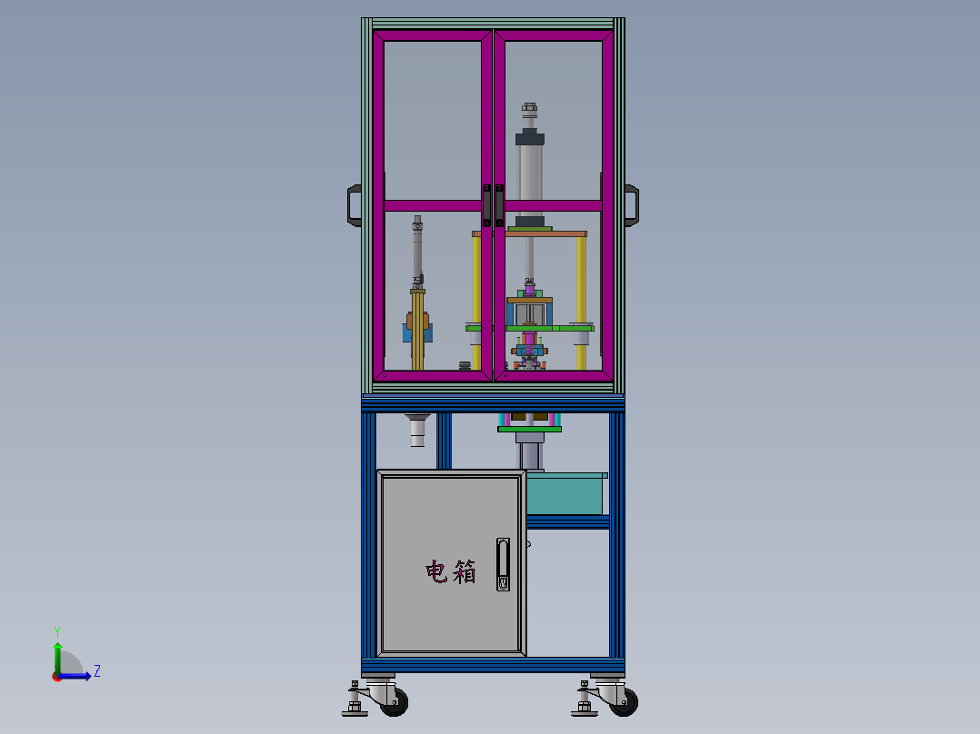 水泵定子端子压装剪线除尘设备左视图