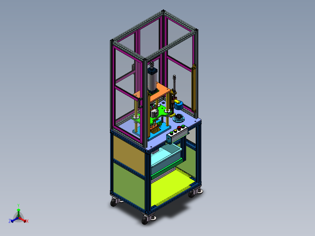 水泵定子端子压装剪线除尘设备正等轴测图