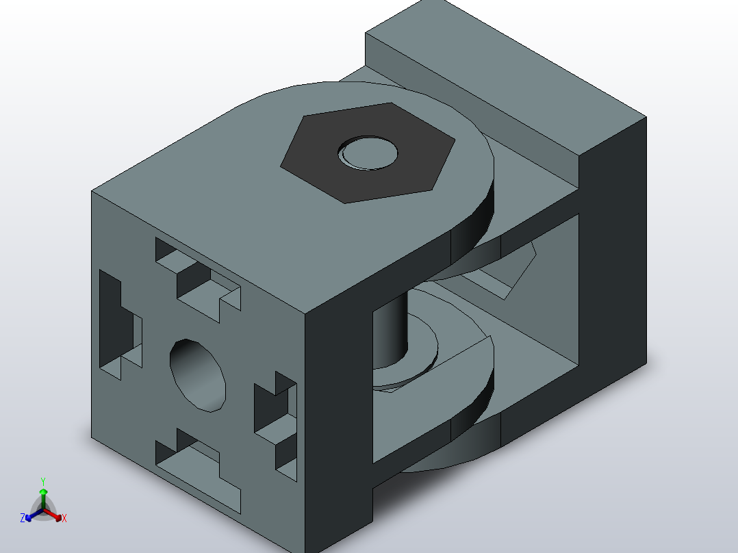 澳宏铝型材_活动铰链连接件4040主视图