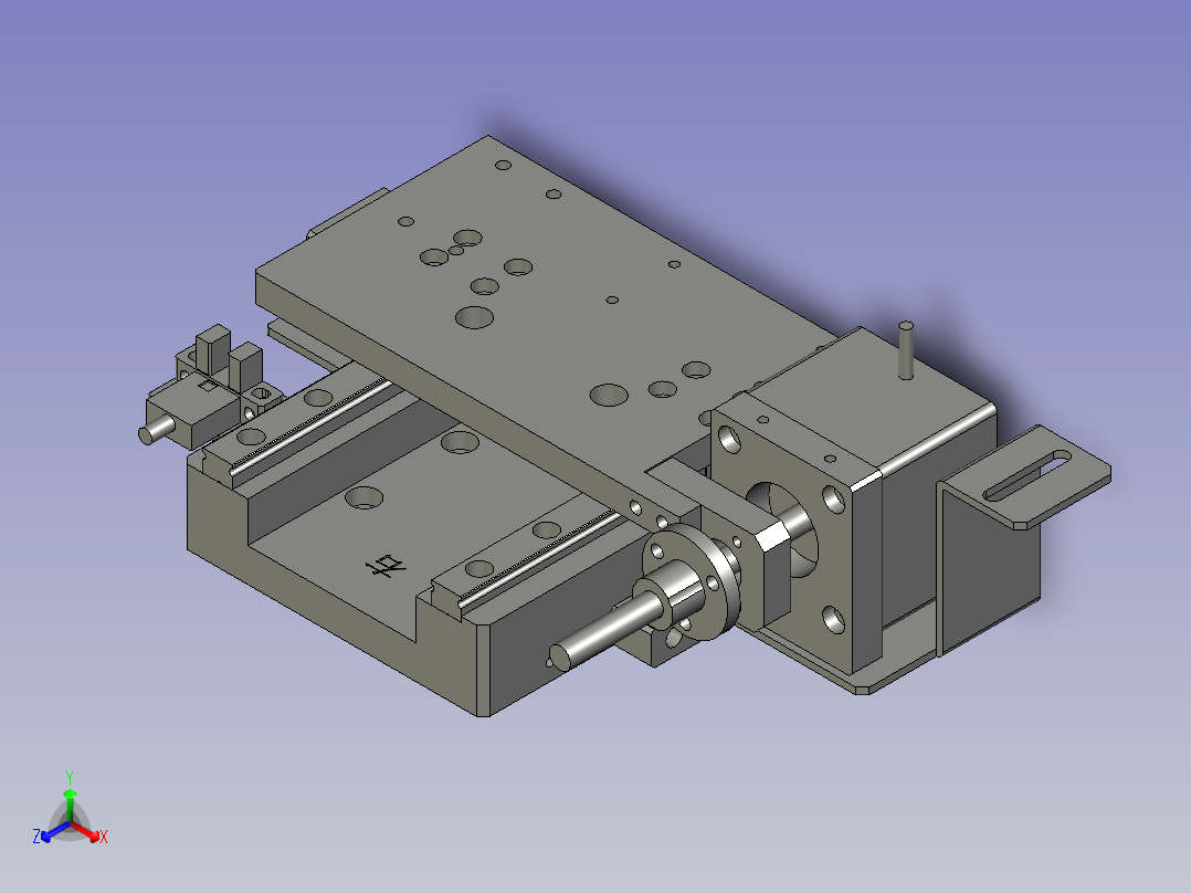 F01AE00021-D40000夹膜右旋转组件正等轴测图