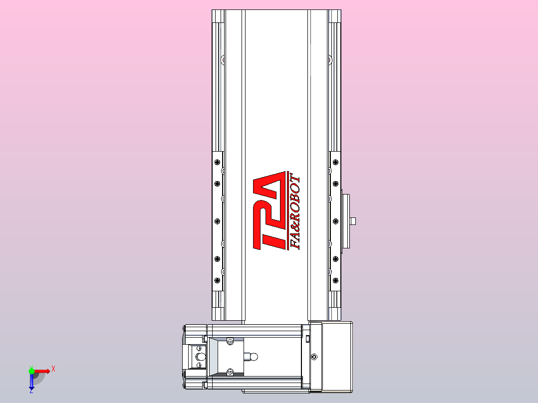 皮带直线轴半封闭可选导轨TPA-HNB-120D-110-L50-RU-C-P40-N3俯视图