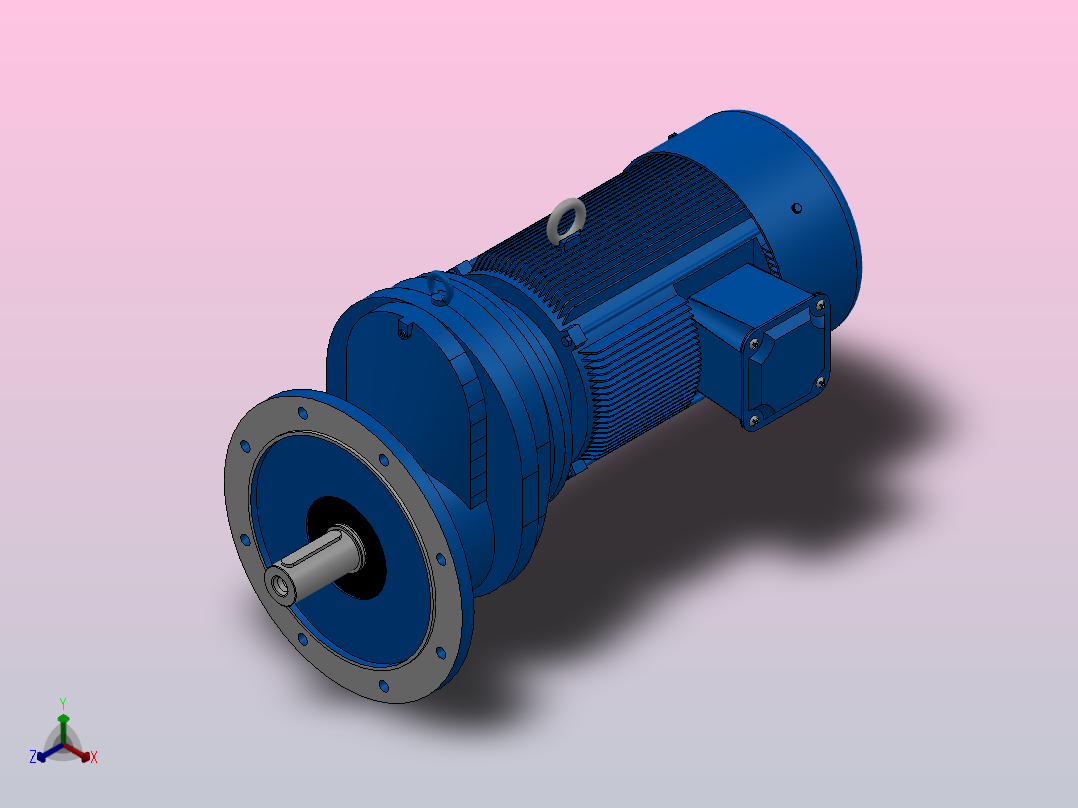 RXF107法兰轴伸式安装斜齿轮减速机RX107-Y11-4P-160M-M1-0°-Φ450主视图
