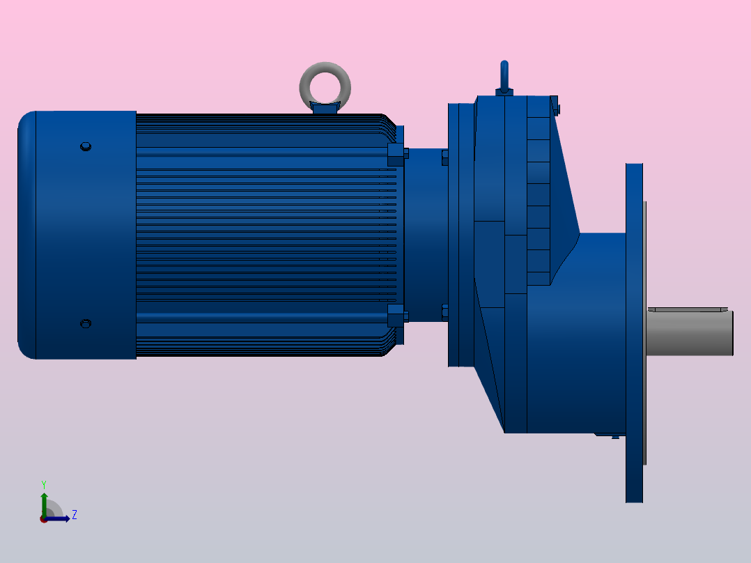 RXF107法兰轴伸式安装斜齿轮减速机RX107-Y11-4P-160M-M1-0°-Φ450左视图