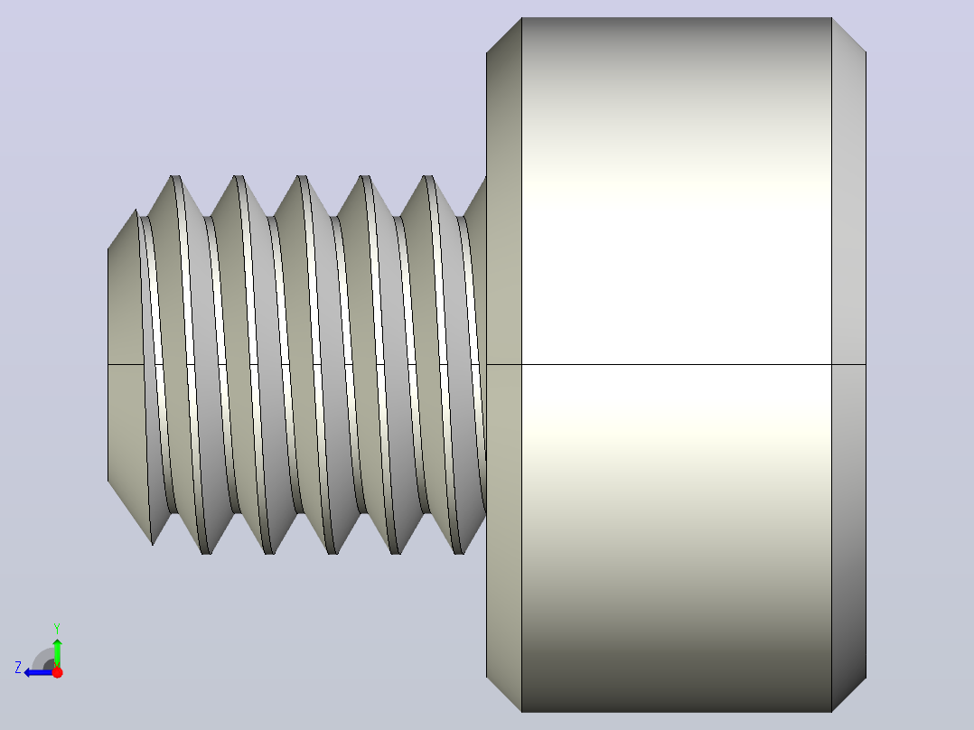 M3 x 0 5mm螺纹3mm长内六角螺钉.IGS右视图