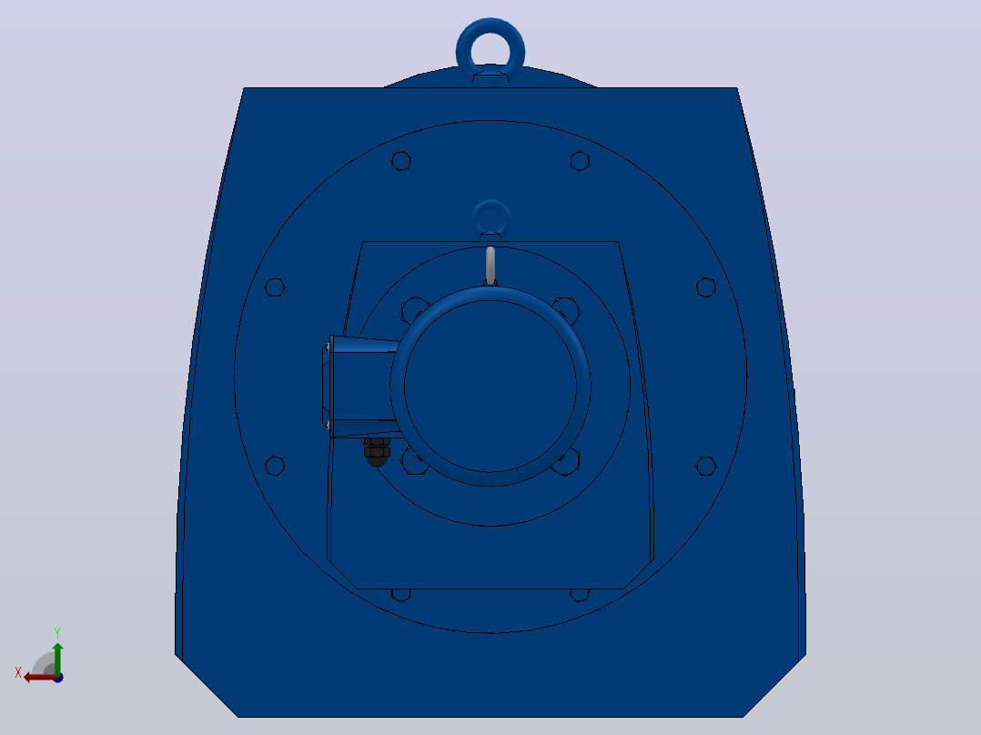 RF167R97法兰轴伸式组合型斜齿轮减速机RF167R97-Y2.2-4P-100-M1-0°-Φ550后视图
