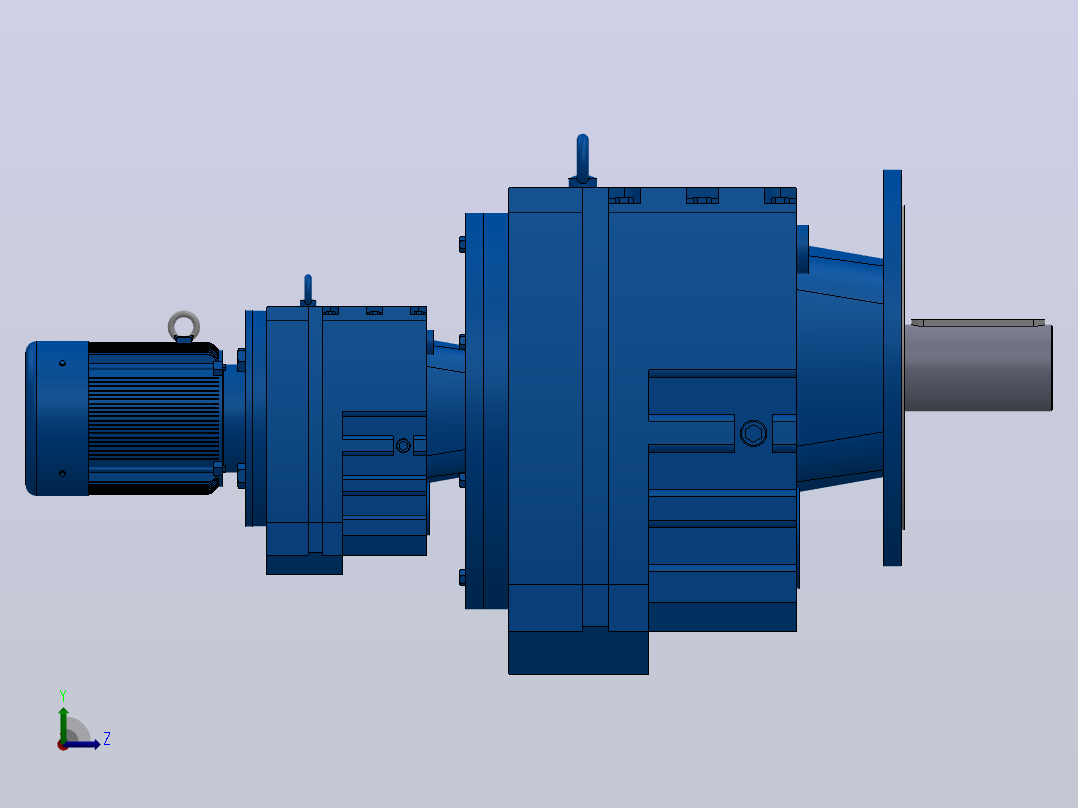RF167R97法兰轴伸式组合型斜齿轮减速机RF167R97-Y2.2-4P-100-M1-0°-Φ550左视图