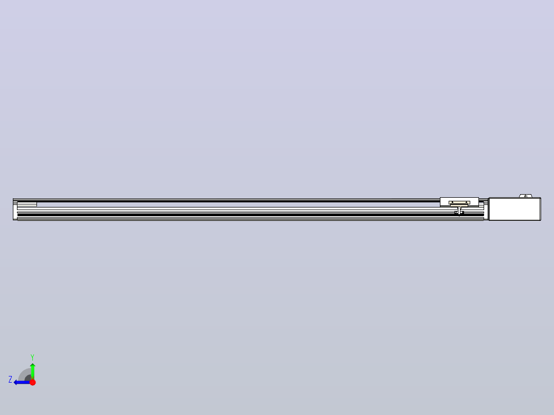皮带直线轴半封闭可选导轨TPA-HNB-105D-90-L1150-ML-C-P20-N3右视图