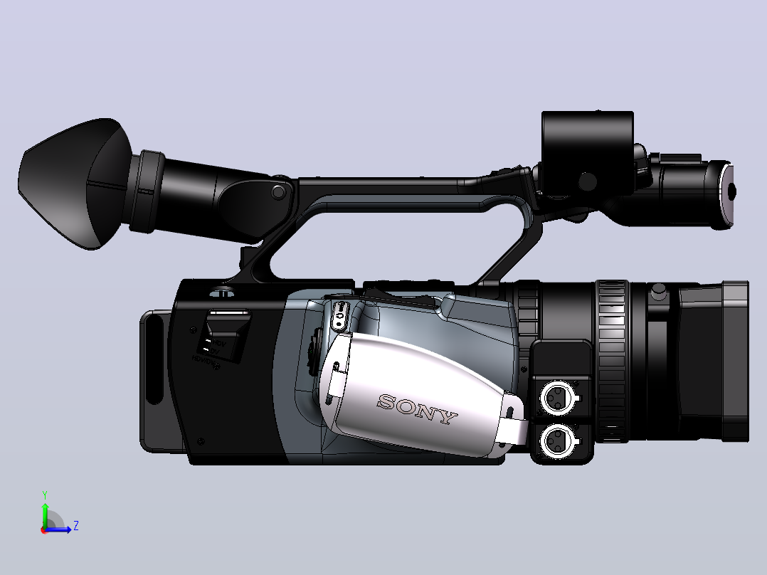 索尼Sony hvr z1u hi-def高清摄像机左视图