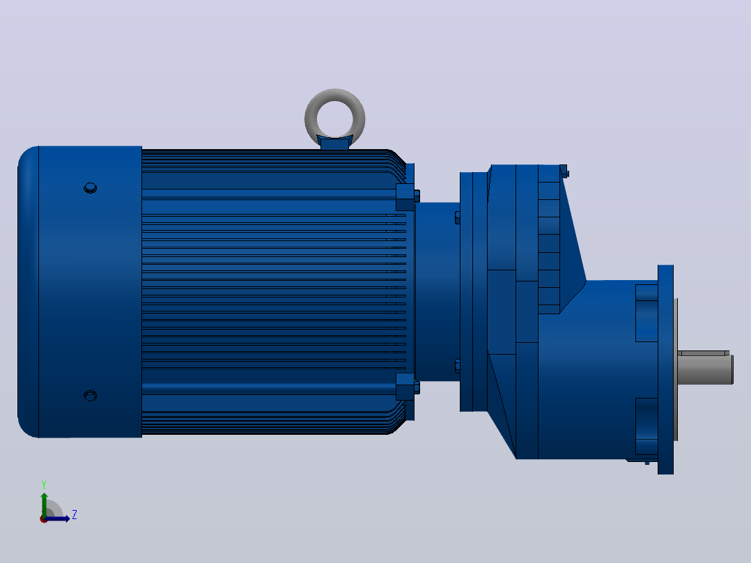 RXF57法兰轴伸式安装斜齿轮减速机RX57-Y1.1-4P-90S-M1-0°-Φ140左视图