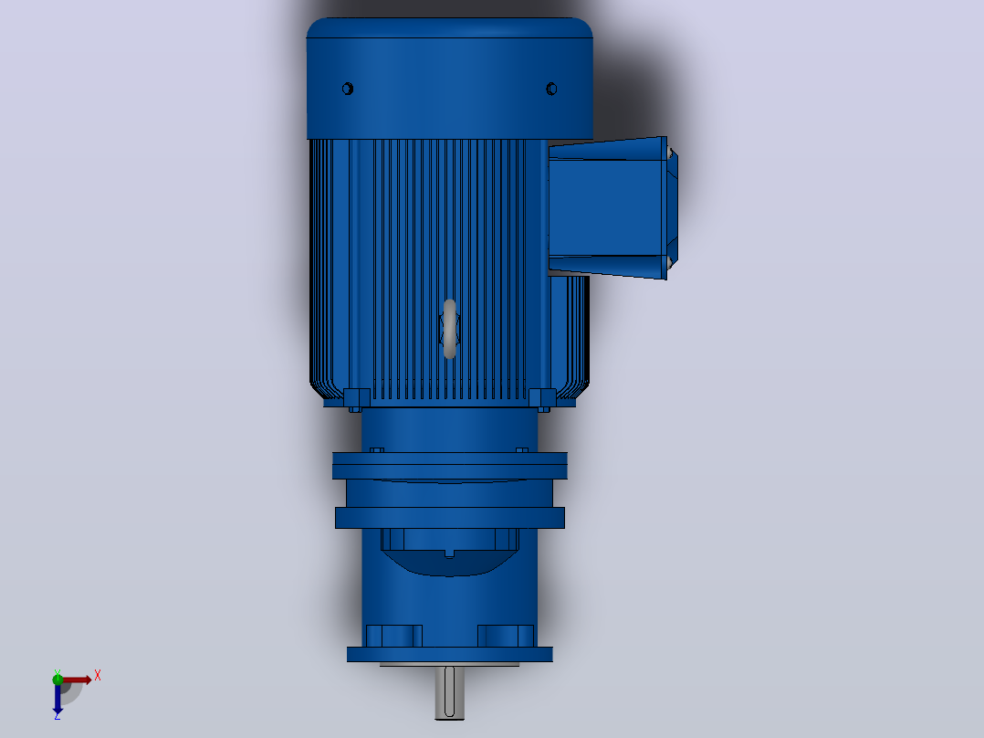 RXF57法兰轴伸式安装斜齿轮减速机RX57-Y1.1-4P-90S-M1-0°-Φ140俯视图