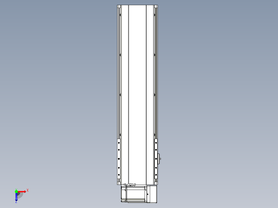 皮带直线轴半封闭可选导轨TPA-HNB-202D-140-L550-RU-C-P75-N3俯视图