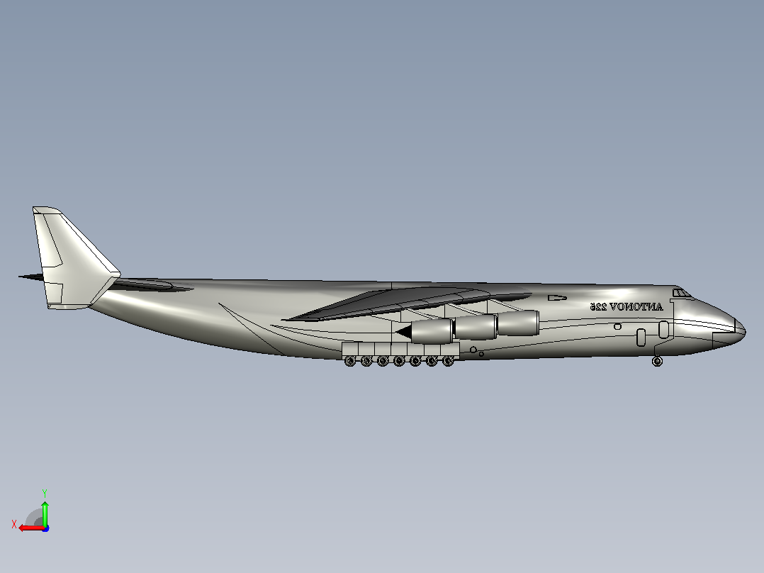 AN-225 安-225运输机简易模型后视图