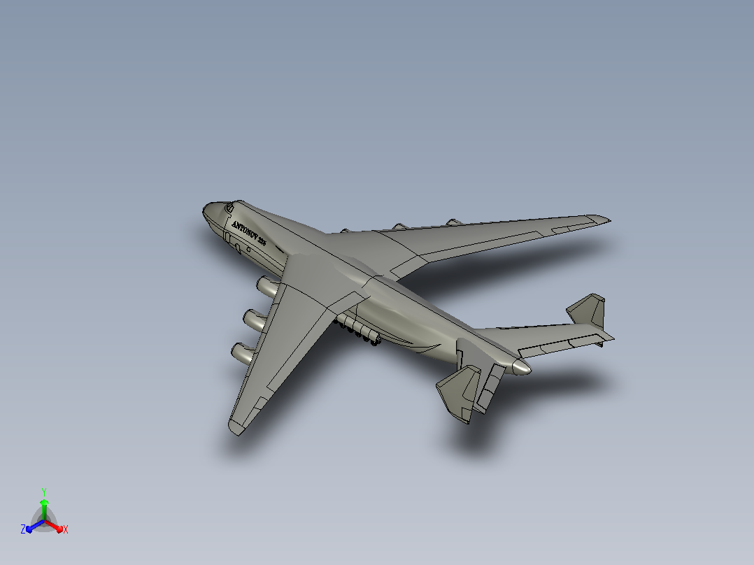 AN-225 安-225运输机简易模型正等轴测图