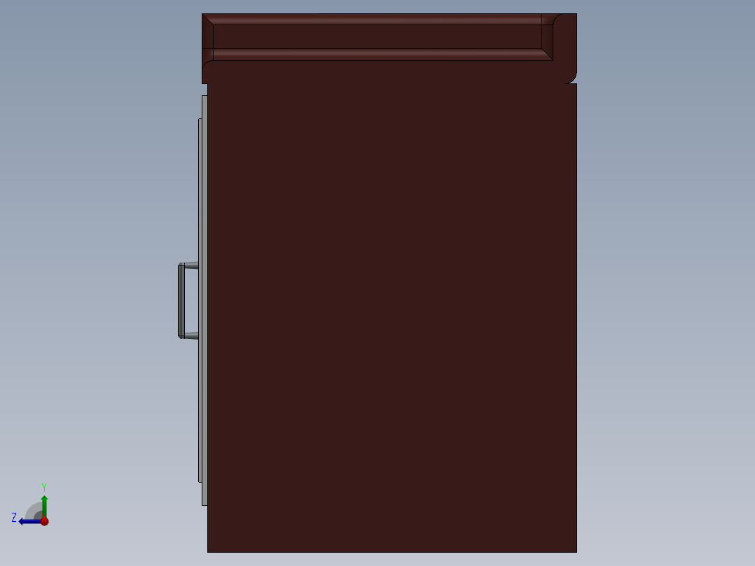 SolidWorks柜台的橱柜右视图
