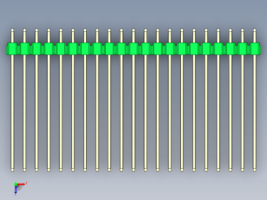 彩色公头100mil（2.54mm）系列-DS1021_green_1x21p_100mil_Type43_rev1.0俯视缩略图